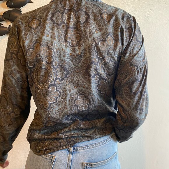 Free People denim and paisley print button-down shirt - Picture 5 of 5